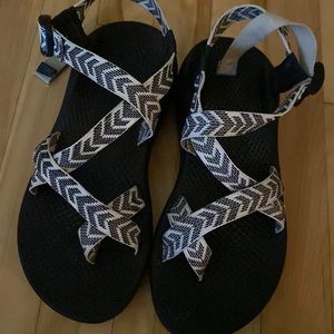 Striped Chacos with Toe Loop